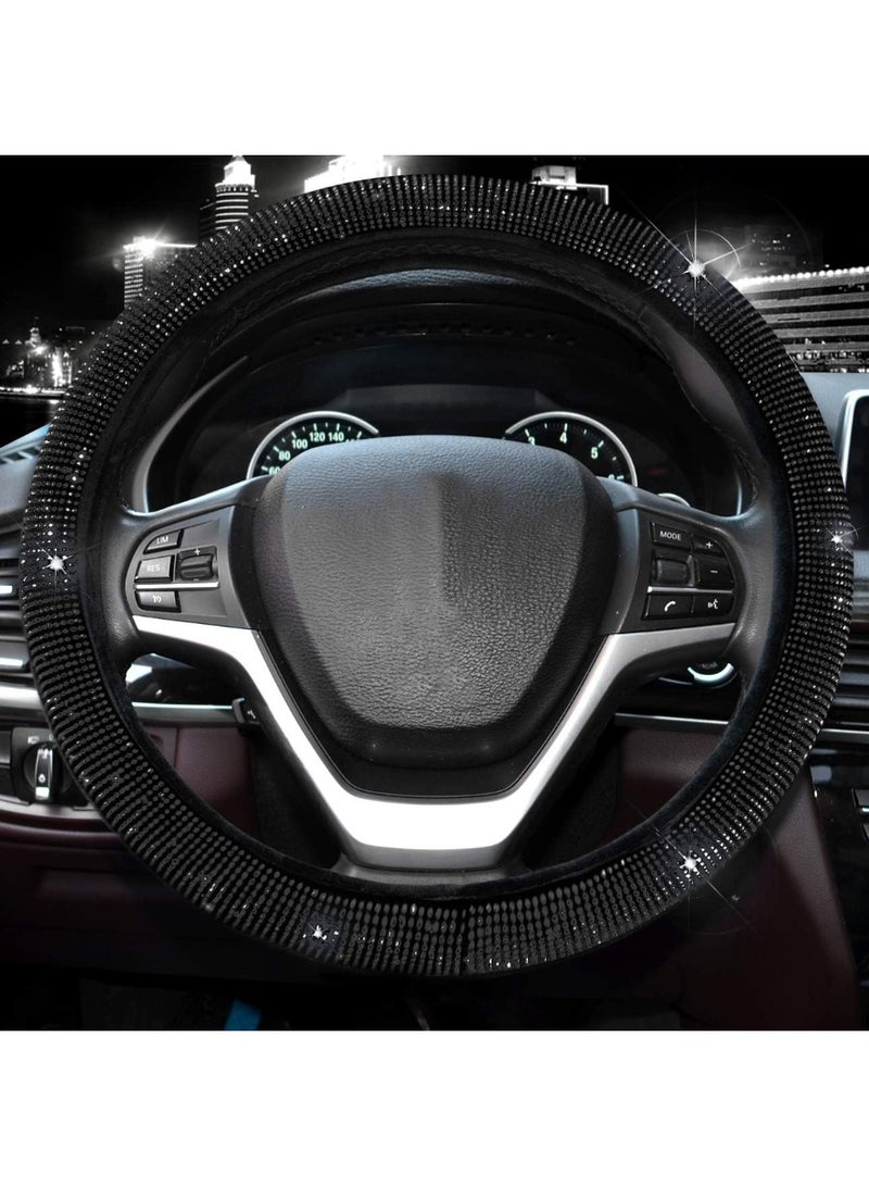 Generic Shiny Diamond Car Steering Wheel Cover, Universal Size, Shiny Breathable Auto Parts Steering Wheel Protector, Sports Car, Car Interior Modification - Image 3