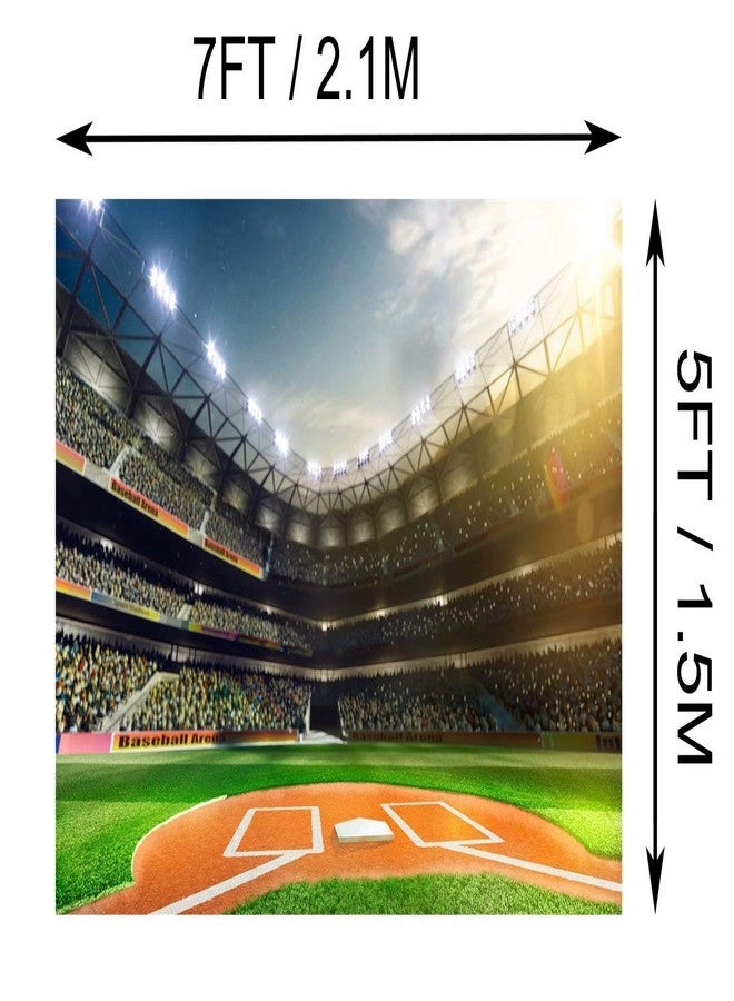 BELECO 7x5ft Baseball Backdrop Bootball Stadium Photography Backdrop for Birthday Party Decoration Games Photo Background Props - Image 4