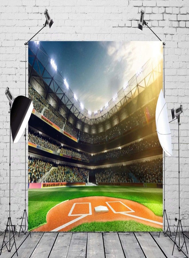 BELECO 7x5ft Baseball Backdrop Bootball Stadium Photography Backdrop for Birthday Party Decoration Games Photo Background Props - Image 2
