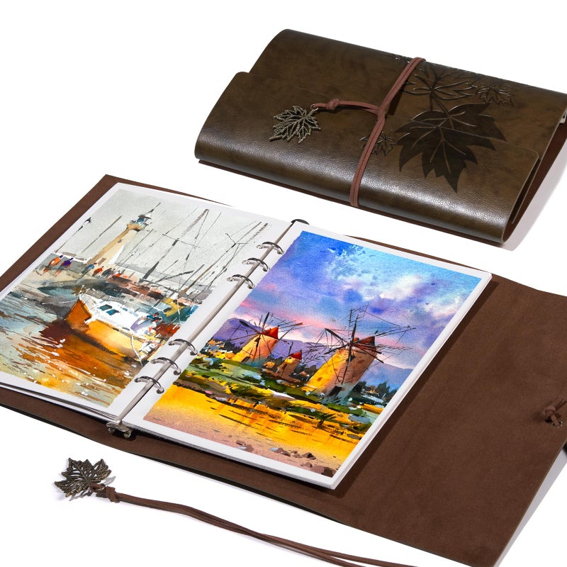 Lightwish Watercolor Sketchbook100 Cotton Acid Free Watercolor Journal300gsm140lb Cold Press Watercolor Paper for ArtistsAdultsStudents20 Sheets925 63 Inches - Image 2