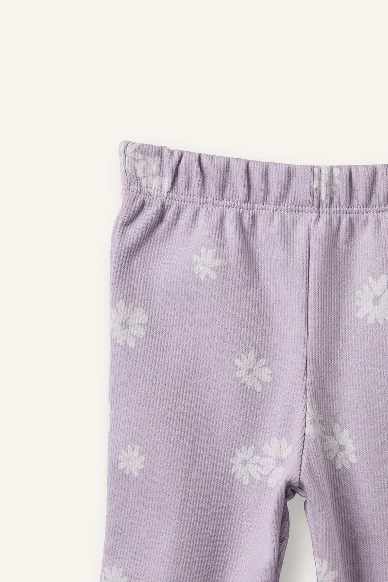 DeFacto Purple BabyGirl Baby Girl Flare Floral Leggings Casual - Image 2