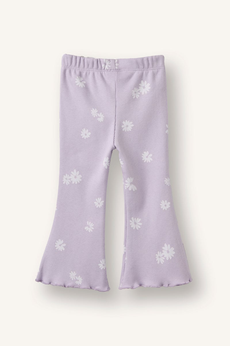 DeFacto Purple BabyGirl Baby Girl Flare Floral Leggings Casual - Image 3