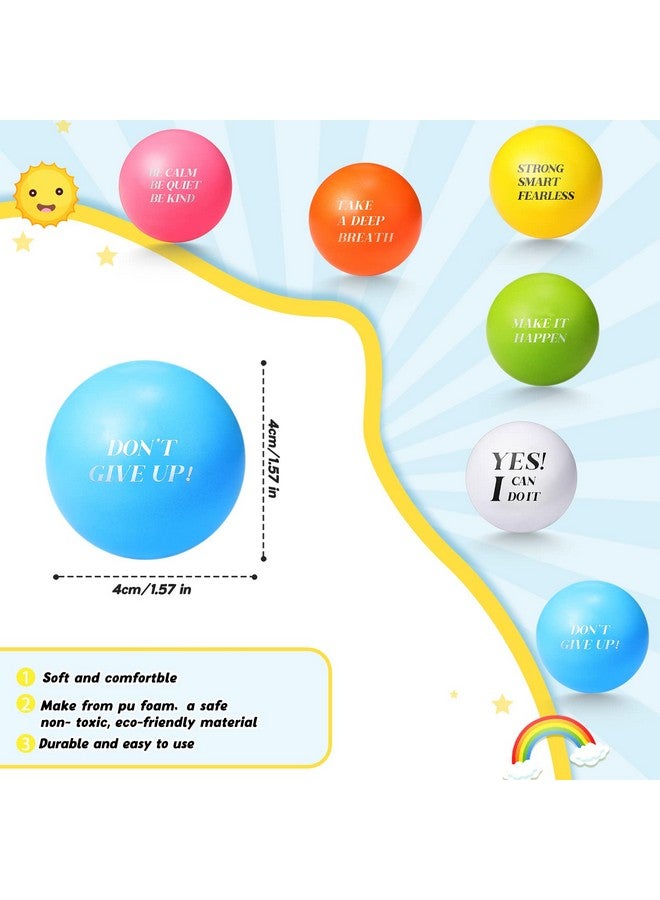 Jerify 72 Pcs Motivational Stress Balls Bulk Inspirational Stress Balls Colorful Foam for Adults Hand Exercise Small Therapy Fidget Relief Anxiety Toys for Valentines Gifts Fidget(Fresh Colors) - Image 3