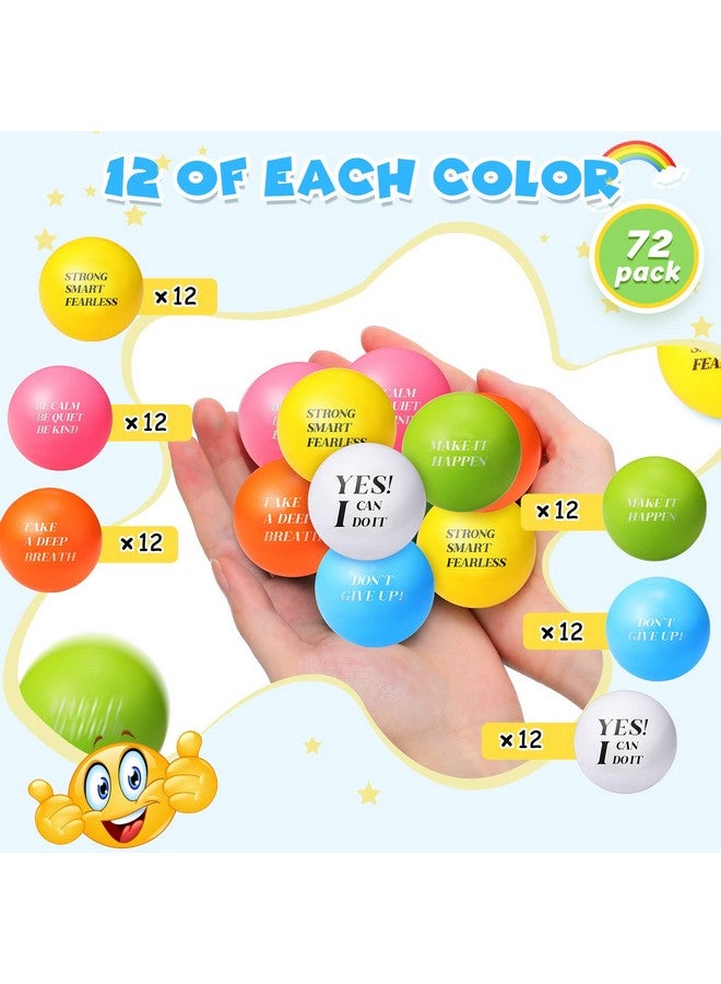 Jerify 72 Pcs Motivational Stress Balls Bulk Inspirational Stress Balls Colorful Foam for Adults Hand Exercise Small Therapy Fidget Relief Anxiety Toys for Valentines Gifts Fidget(Fresh Colors) - Image 2