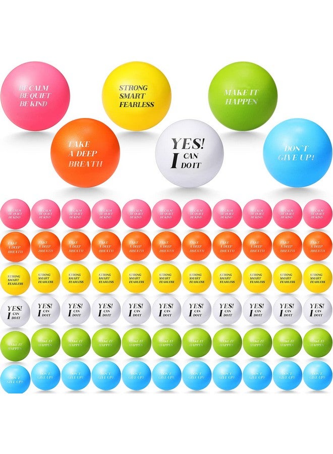 Jerify 72 Pcs Motivational Stress Balls Bulk Inspirational Stress Balls Colorful Foam for Adults Hand Exercise Small Therapy Fidget Relief Anxiety Toys for Valentines Gifts Fidget(Fresh Colors) - Image 1
