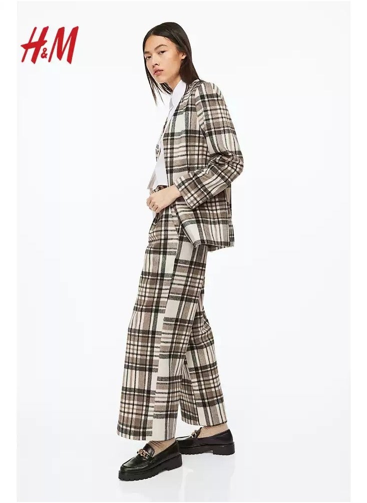 H and M - HM Casual Straight Satin Wide Leg Pants And Trousers - Image 1