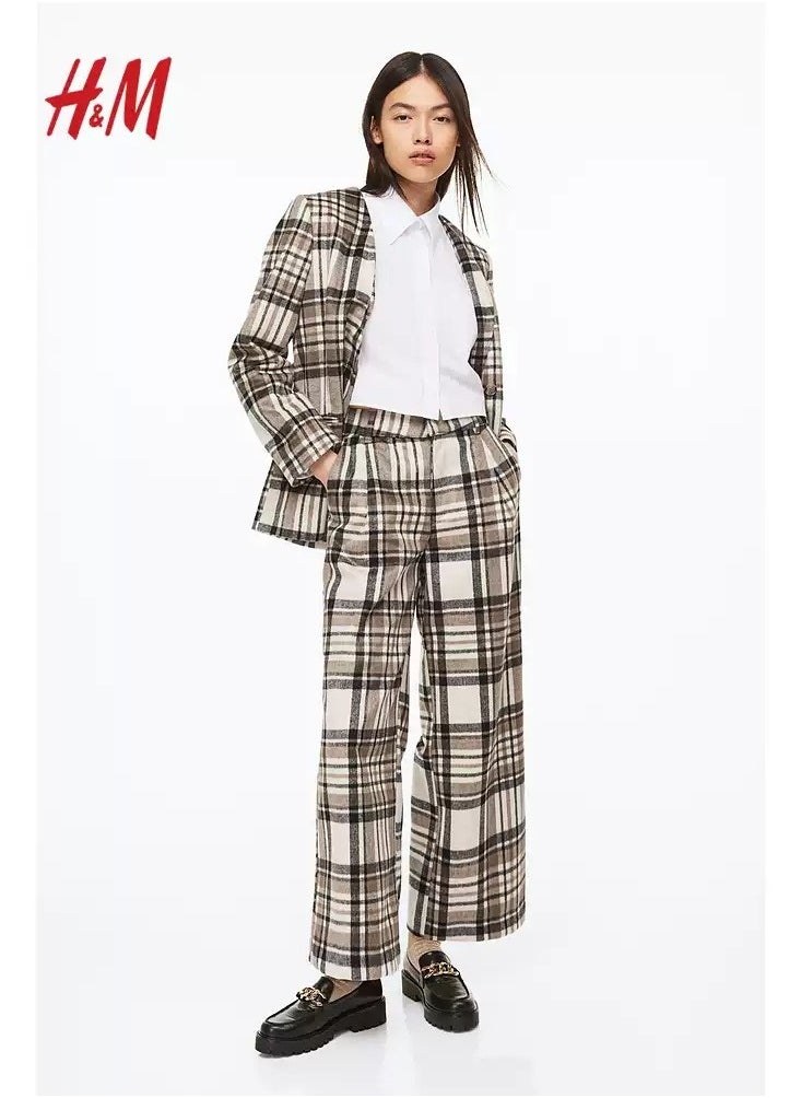 H and M - HM Casual Straight Satin Wide Leg Pants And Trousers - Image 1
