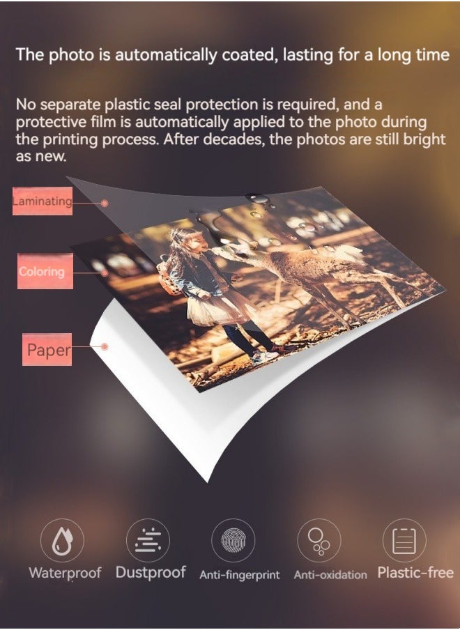 M MIAOYAN - New color photo printer mobile phone wireless connection home portable mini photo printer (with photo paper and ribbon) - Image 1