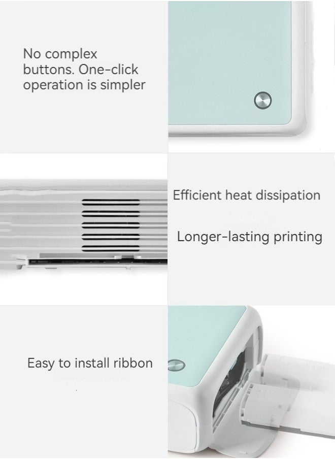 M MIAOYAN - New color photo printer mobile phone wireless connection home portable mini photo printer (with photo paper and ribbon) - Image 1