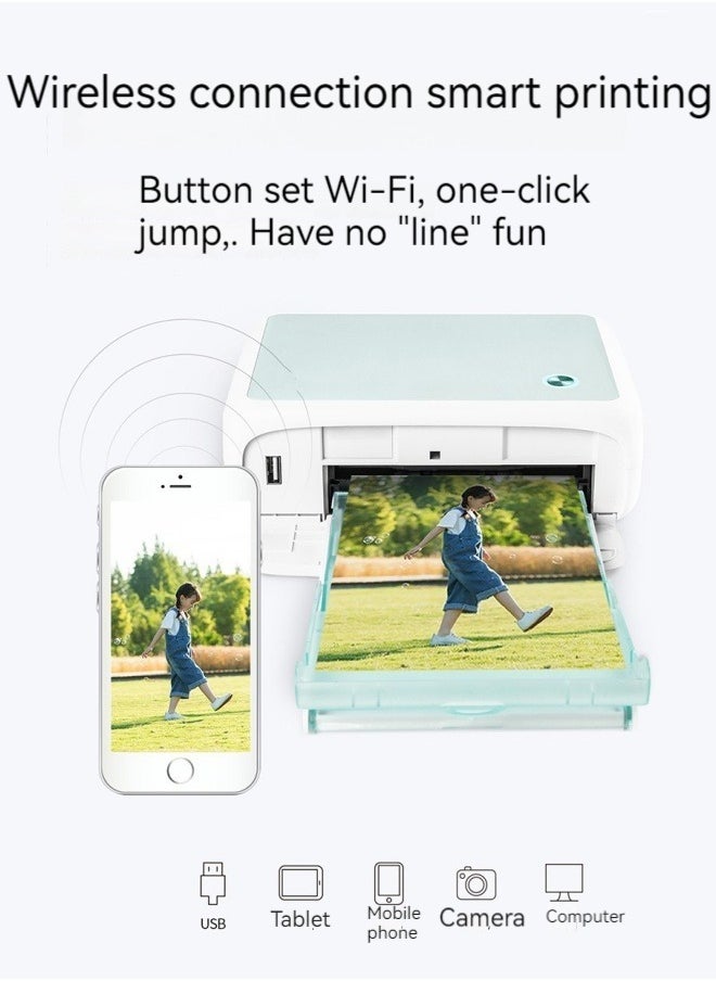 M MIAOYAN - New color photo printer mobile phone wireless connection home portable mini photo printer (with photo paper and ribbon) - Image 1