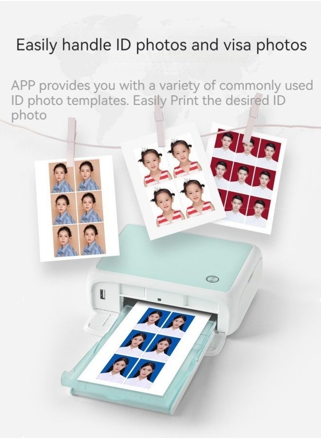M MIAOYAN - New color photo printer mobile phone wireless connection home portable mini photo printer (with photo paper and ribbon) - Image 1