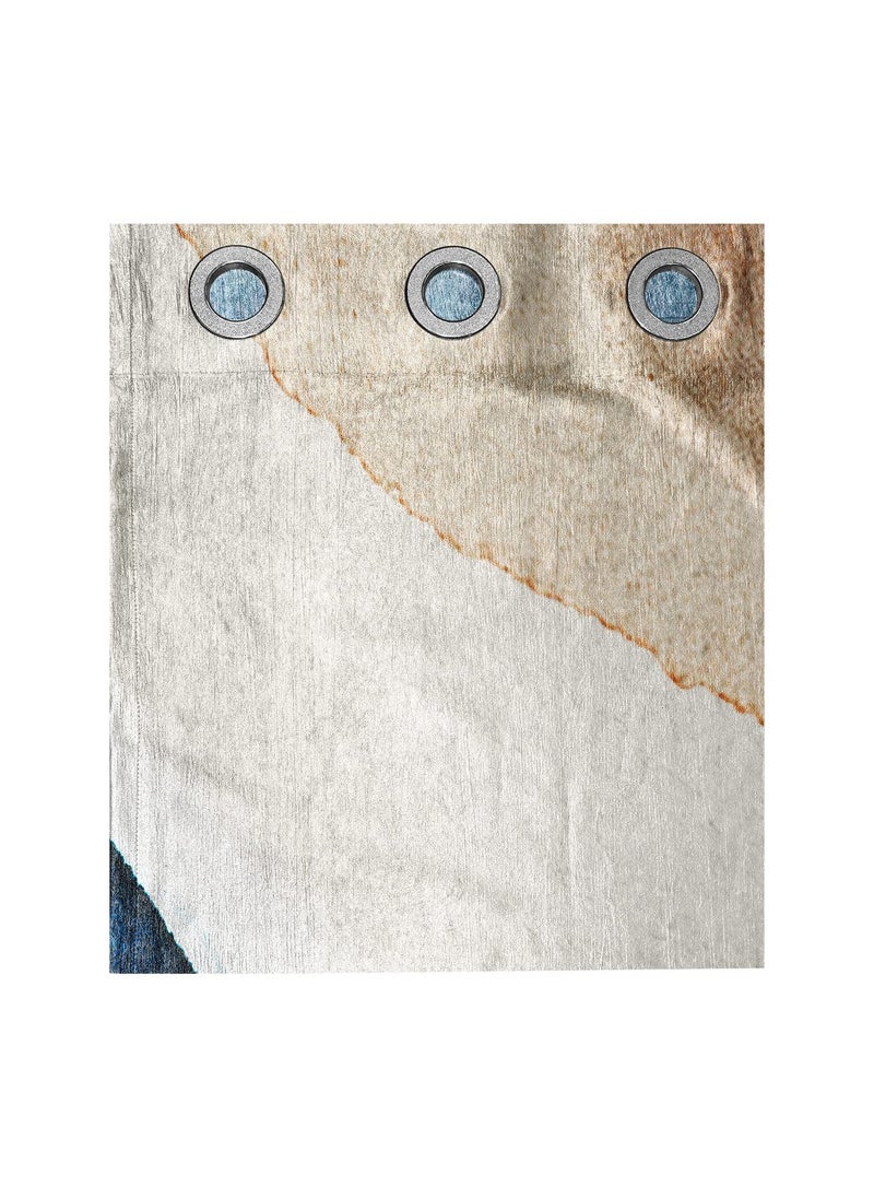 Lush Decor - Lush Décor Polyester Floral Grommet Blackout Door Curtain, 7 Feet, Denim Blue, Pack of 2 - Image 1