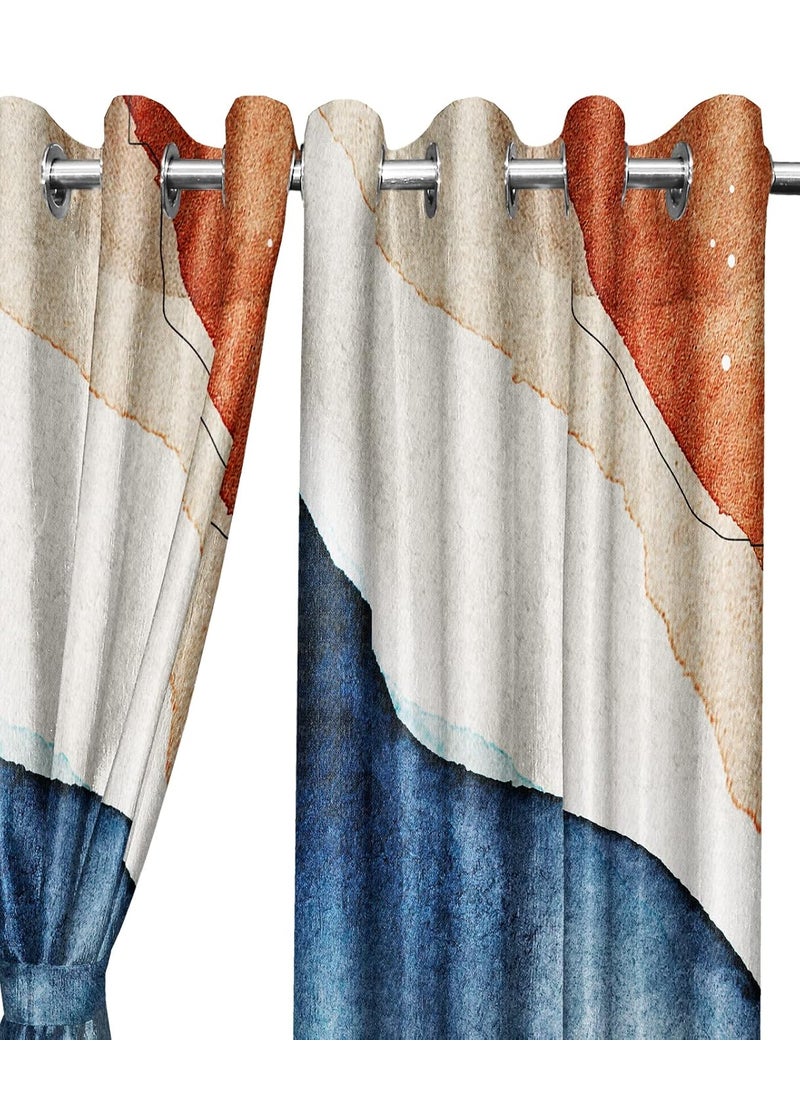 Lush Decor - Lush Décor Polyester Floral Grommet Blackout Door Curtain, 7 Feet, Denim Blue, Pack of 2 - Image 1