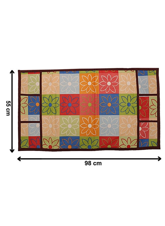 Kuber Industries Flower Design PVC Fridge Top Cover, Protect for Scratches, Waterproof, Wear & Tear and Dust with 6 Utility Side Pockets (Blue)-HS_38_KUBMART21069, Standard - Image 5