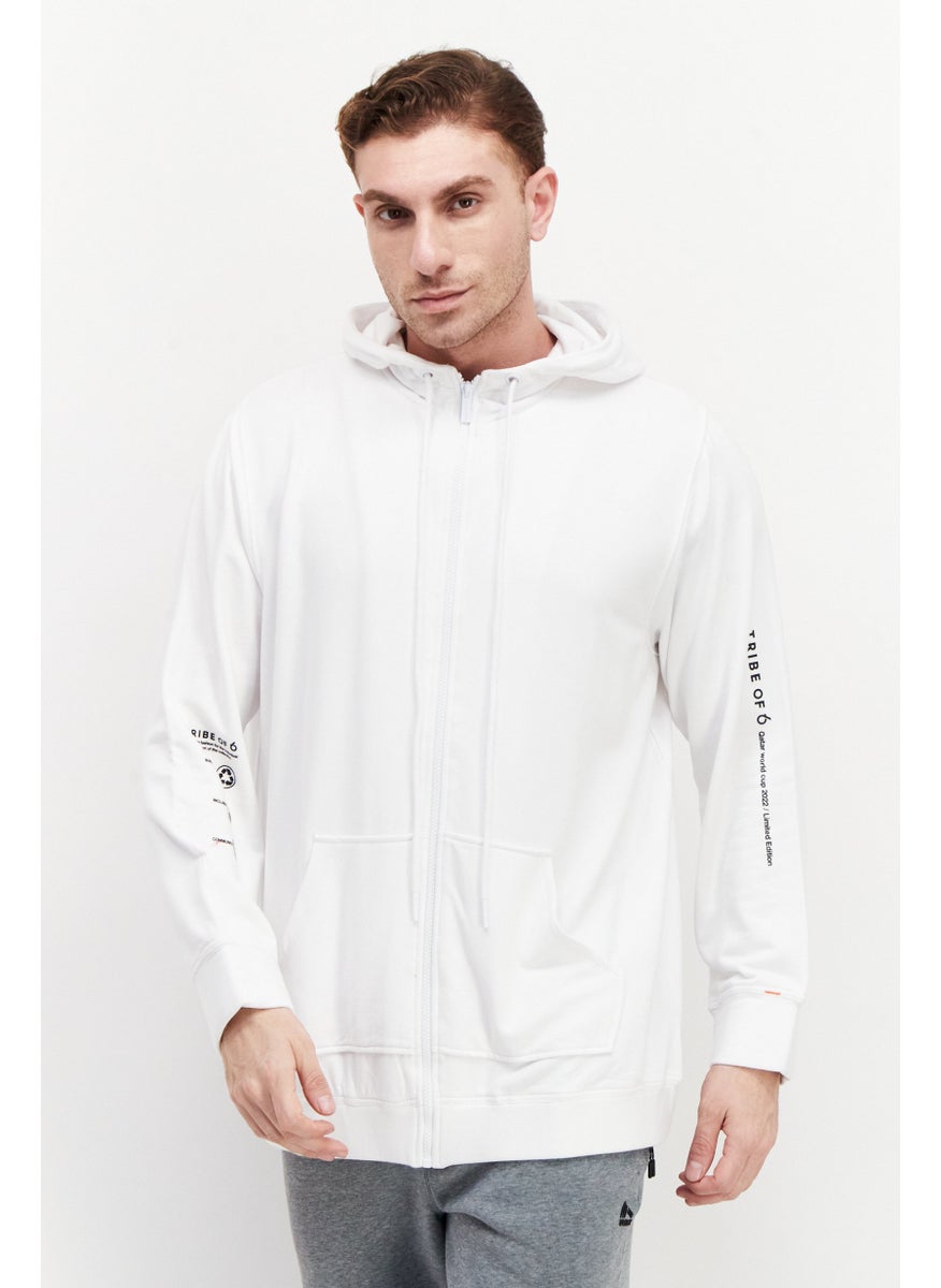 TRIBE OF 6 Men Sportswear Fit Football Sweatshirt, White  - Image 1