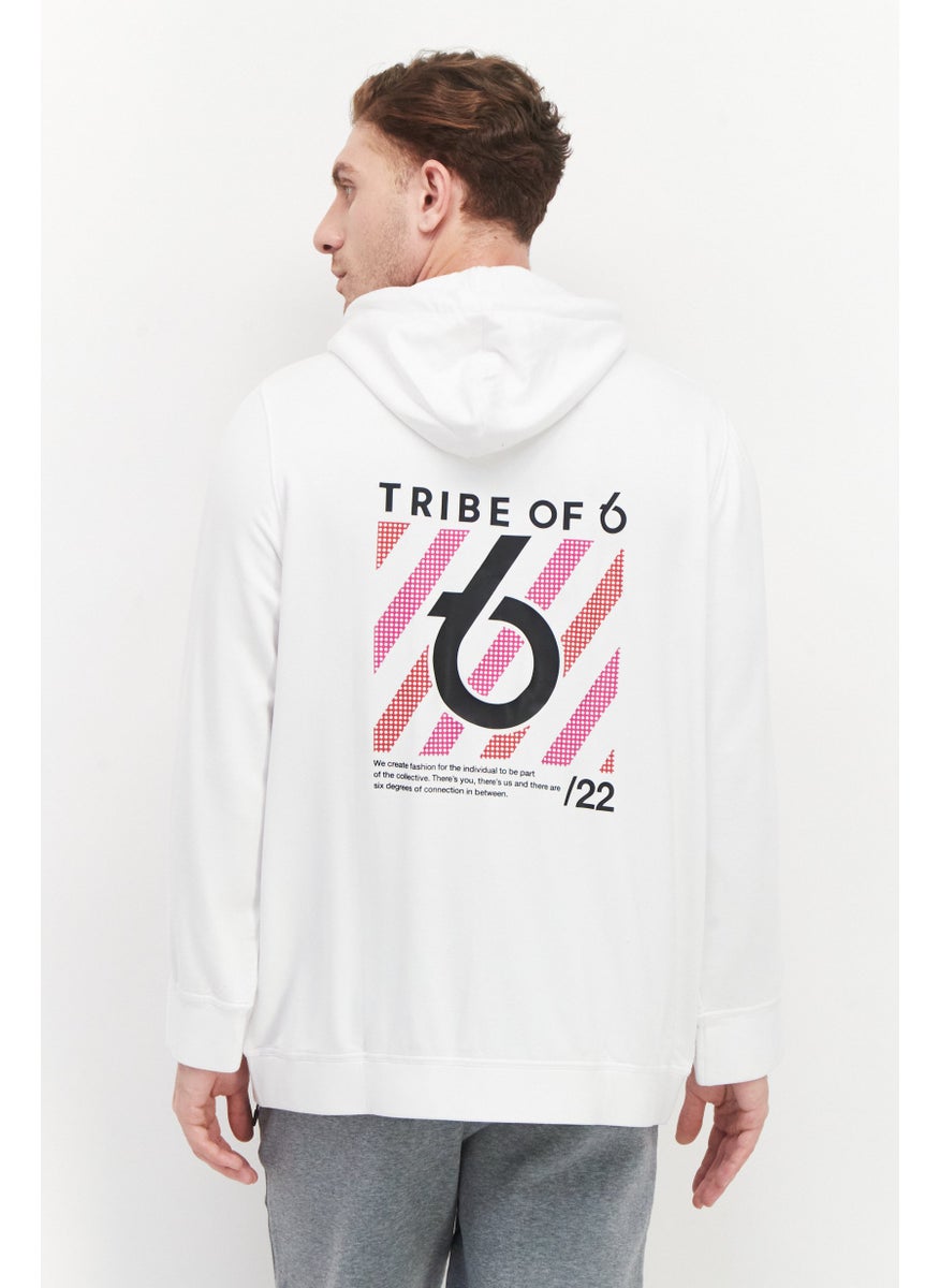 TRIBE OF 6 Men Sportswear Fit Football Sweatshirt, White  - Image 2