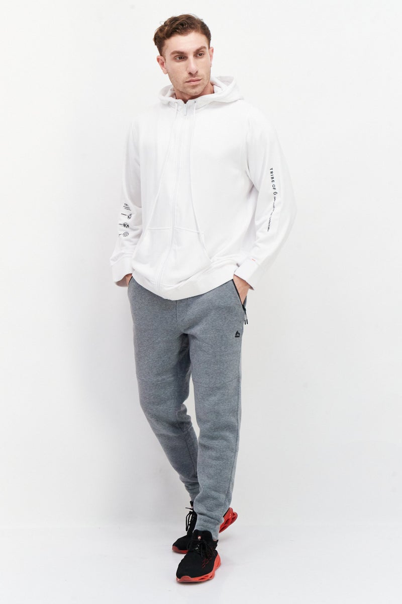 TRIBE OF 6 Men Sportswear Fit Football Sweatshirt, White - Image 4