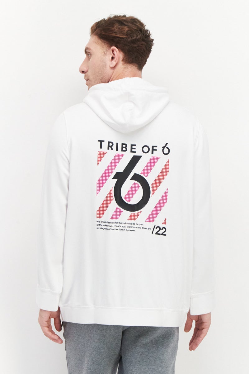 TRIBE OF 6 Men Sportswear Fit Football Sweatshirt, White - Image 2