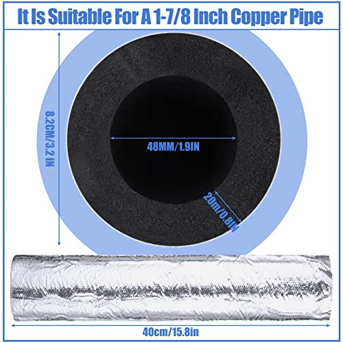 Kingdder 6 Pcs Pipe Insulation Foam Tube Self Adhesive Insulation Wrap for Copper Pipe Pre Slit Clamp Highly Insulated Foam for Outdoor Winter Irrigation, Sprinkler(1.3 Ft x 1.89 Inch) - Image 2
