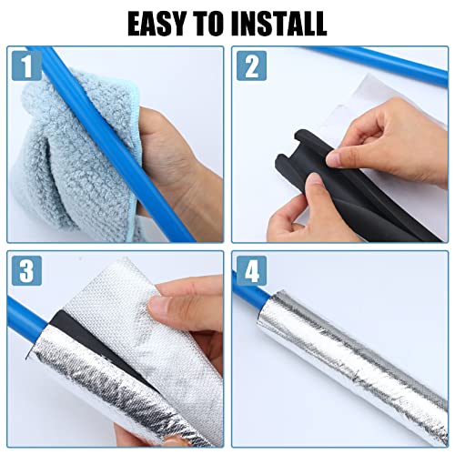 Kingdder 6 Pcs Pipe Insulation Foam Tube Self Adhesive Insulation Wrap for Copper Pipe Pre Slit Clamp Highly Insulated Foam for Outdoor Winter Irrigation, Sprinkler(1.3 Ft x 1.89 Inch) - Image 4