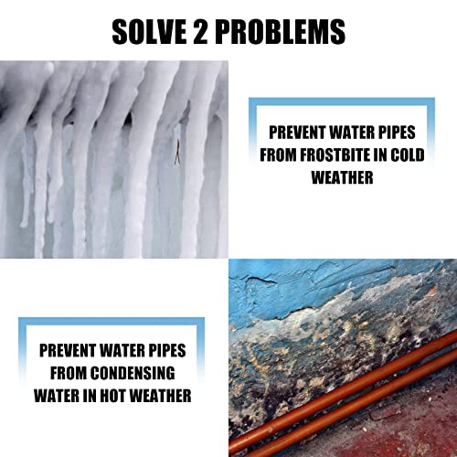 Kingdder 6 Pcs Pipe Insulation Foam Tube Self Adhesive Insulation Wrap for Copper Pipe Pre Slit Clamp Highly Insulated Foam for Outdoor Winter Irrigation, Sprinkler(1.3 Ft x 1.89 Inch) - Image 5