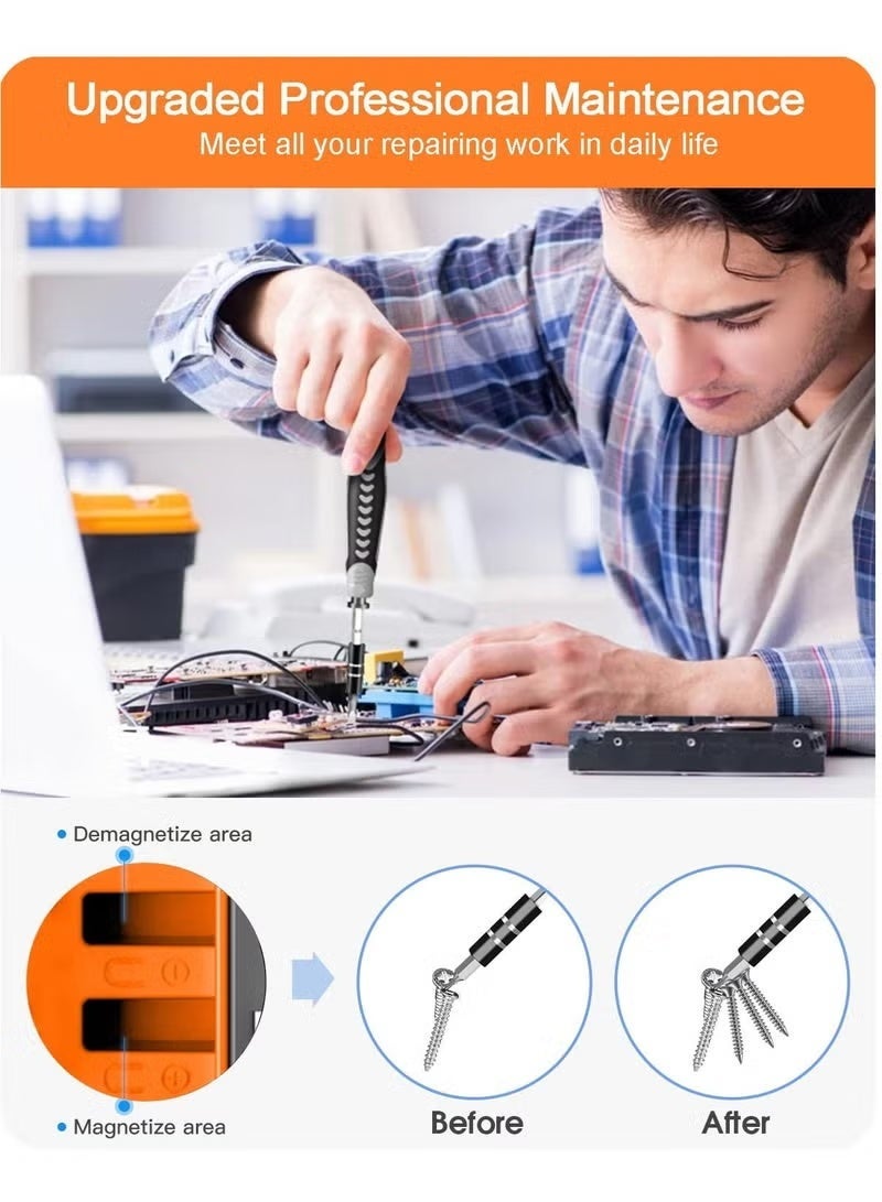 ELTRAZONE 130 in 1 Precision Screwdriver Set with 121 Magnetic Bits, Electronics Repair Tool Kit with Tweezers, Flat Phillips Pentalobe Torx Star Bits for Computer, Phone, PC, Laptop & Game Console - Image 4