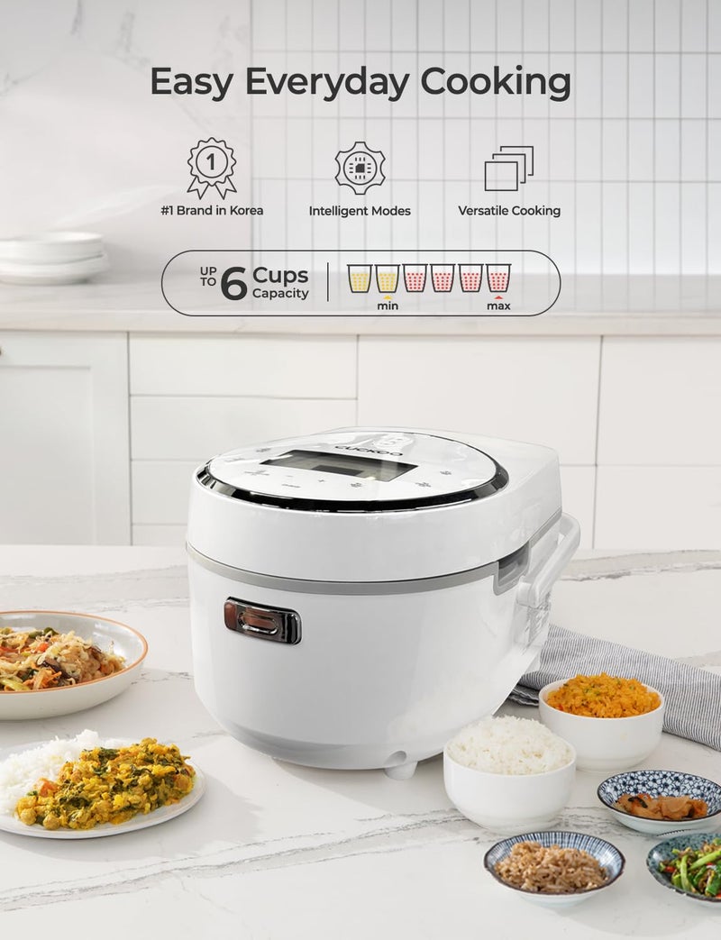 CUCKOO Micom Rice Cooker 8-Cup Uncooked / 16-Cup Cooked with Nonstick Inner Pot, Large Rice Maker with 9 Menu Options, Fuzzy Logic Technology, Auto Clean Mode, LCD Display, White (CR-0810F) - Image 3