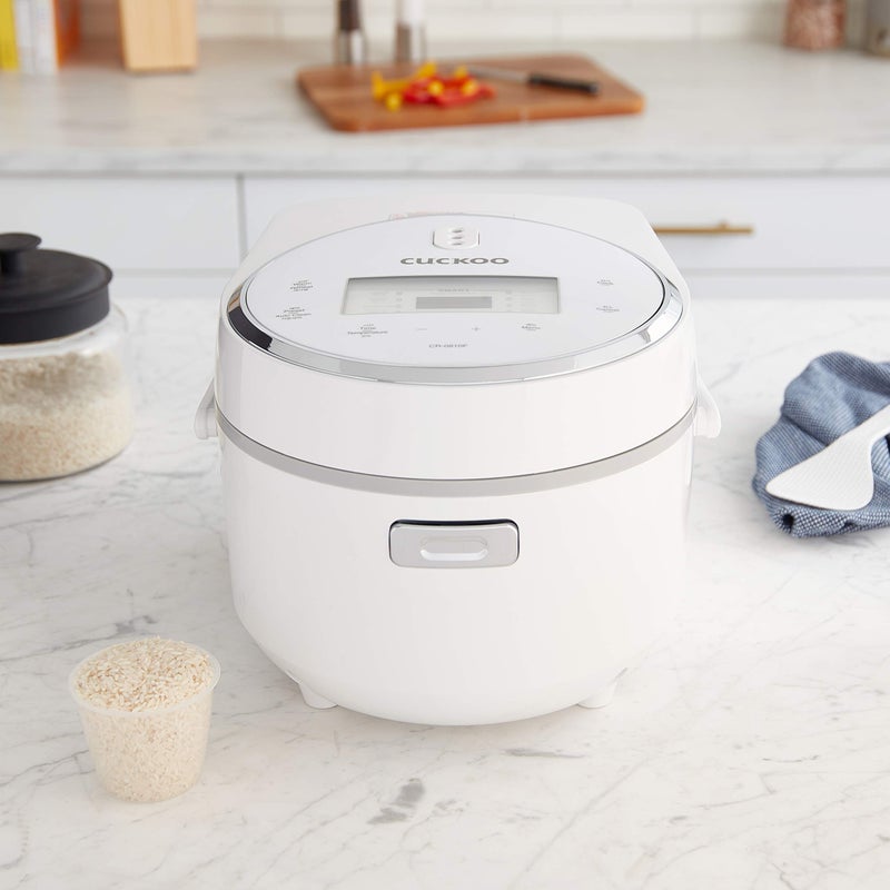 CUCKOO Micom Rice Cooker 8-Cup Uncooked / 16-Cup Cooked with Nonstick Inner Pot, Large Rice Maker with 9 Menu Options, Fuzzy Logic Technology, Auto Clean Mode, LCD Display, White (CR-0810F) - Image 2