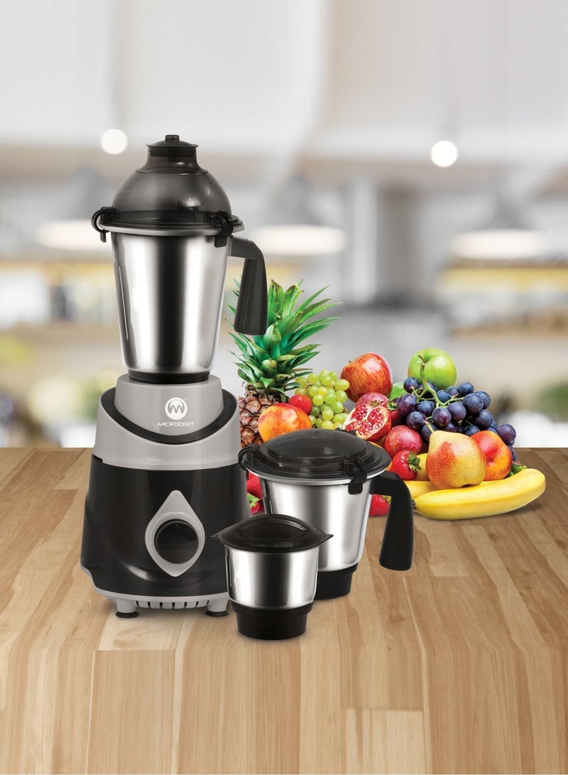 Microdigit 3-In-1 Mixer Grinder &Juicer Blender Made In India 1.5 L 750.0 W MH871MG Black/Silver - Image 4