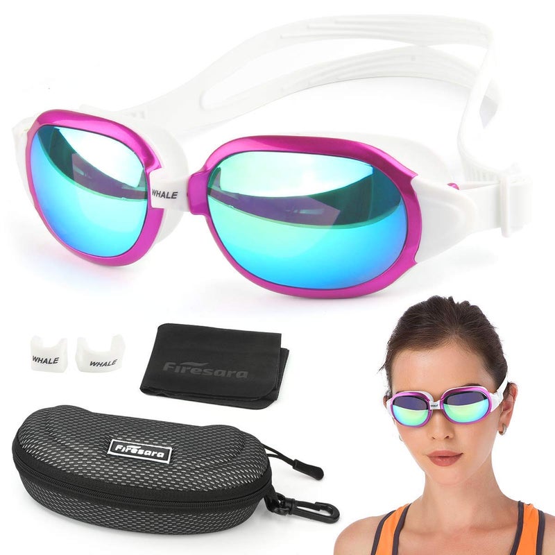 Firesara Swim Goggles, No Leaking Large Frame Wide View Pool for Women Men - Image 1