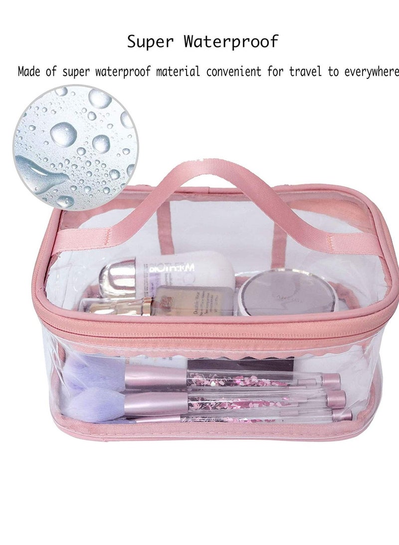 KASTWAVE Comestic Travel Bag Portable Bathroom Makeup Wash Bag for Girls Women Lady Men Boy Fashion Storage Electronics Accessories Organizer Large Capacity Pouch, Clear - Image 3
