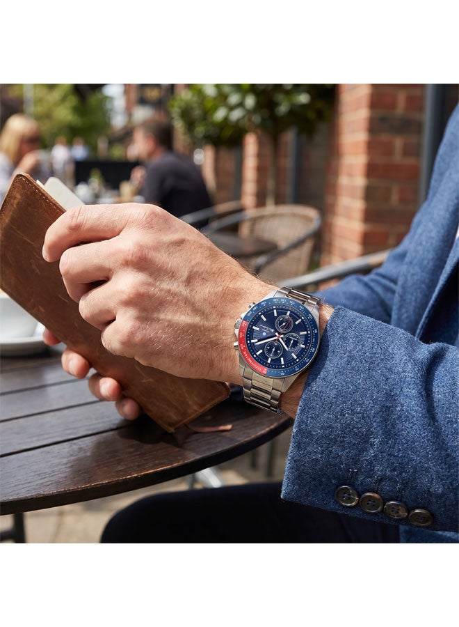 Ben Sherman Winchester Blue Dial Stainless Steel Bracelet Chronograph Watch for Men, 43.2mm - Image 5