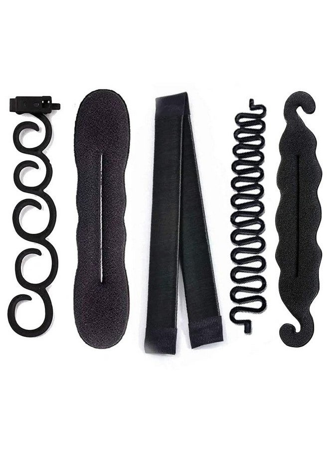 مجموعة من 5 قطع من أدوات تصفيف الشعر المتعددة من CHRONEX، إكسسوارات شعر للبنات والنساء - أسود