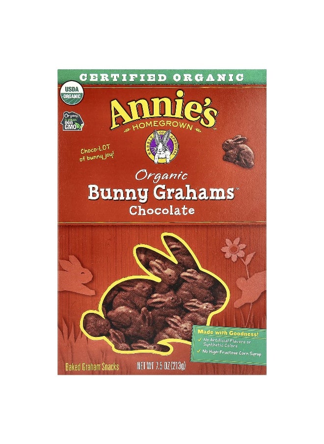 Annies Homegrown Annie's Homegrown, Organic Bunny Grahams™, Chocolate, 7.5 oz (213 g)  - Image 1