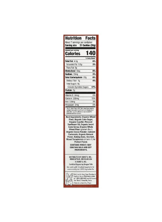 Annies Homegrown Annie's Homegrown, Organic Bunny Grahams™, Chocolate, 7.5 oz (213 g)  - Image 2