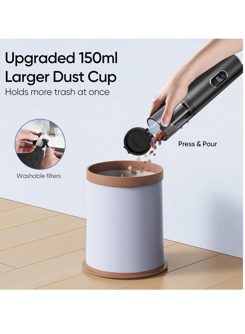 general Car Vacuum Cleaner, 15000Pa High Power Handheld Vacuum, LED Display Cordless Car Vacuum, 2 Speeds, 30 Mins Runtime, 150ml Dust Cup, 4 in 1 Portable Mini Vacuum for Car, Home, Office - Image 5