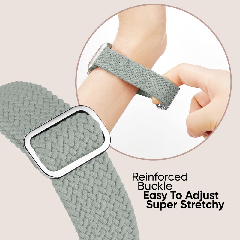Knossen 6 Pack Braided Stretchy Bands Compatible with Apple Watch Band 38mm 40mm 41mm 42mm 44mm 45mm 46mm 49mm Women Men, Adjustable Nylon Solo Loop Elastic Straps for iWatch Series 11 10 9 8 7 6 5 4 SE Ultra - Image 5