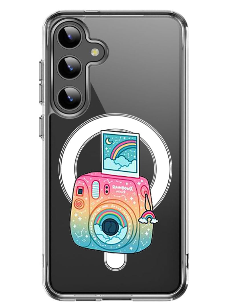 Theodor Magnetic Case for Samsung Galaxy S24 Plus 6.7-inch Compatible with MagSafe Wireless Charging, Shockproof Phone Bumper Cover Polaroid - Image 1