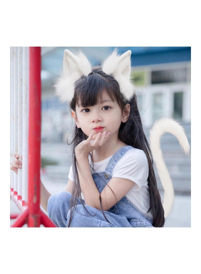 Loquat 2-Piece Beast Ear Headband And Tail accessories Anime Cosplay Party Accessories Gift Set （Cat Ears And Tail） - Image 4