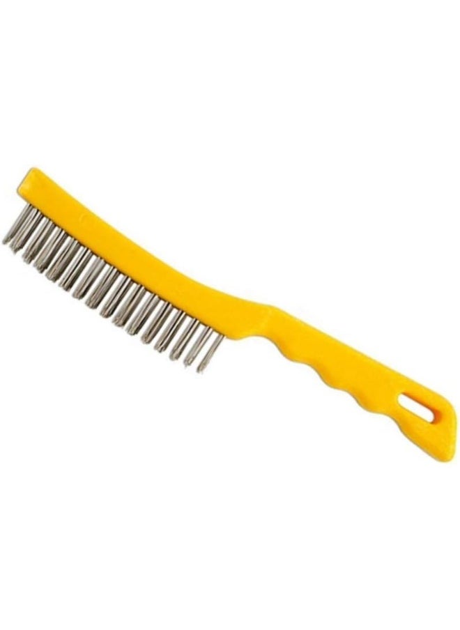 Royal Apex Steel Wire Brush With Handle For Cleaning And Polishing Hard Or Metal Equipment (Yellow 1Pcs)  - Image 1