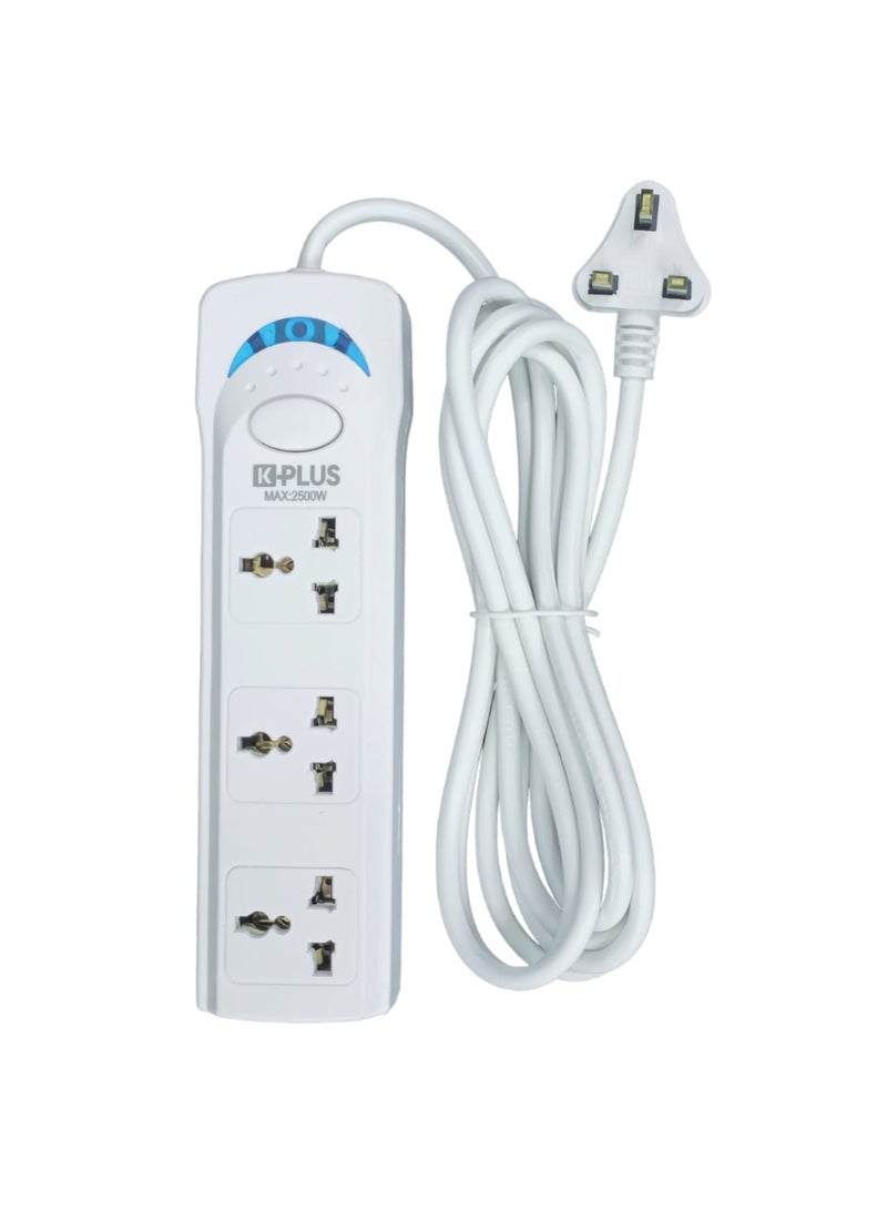 كيه بلس KPLUS 3 طرق 3 متر تمديد سلك الطاقة سلك الطاقة مع مفتاح - Image 1