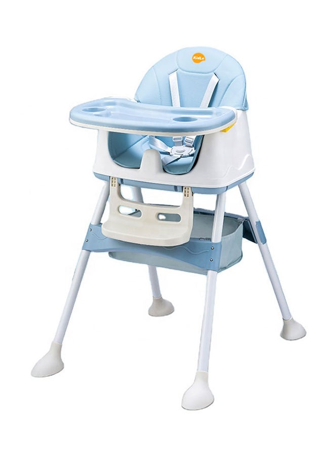 Kidle Multi-Functional Baby High Chair With Durable Dining Tray And Adjustable Foot Pedal- Blue/White - Image 1