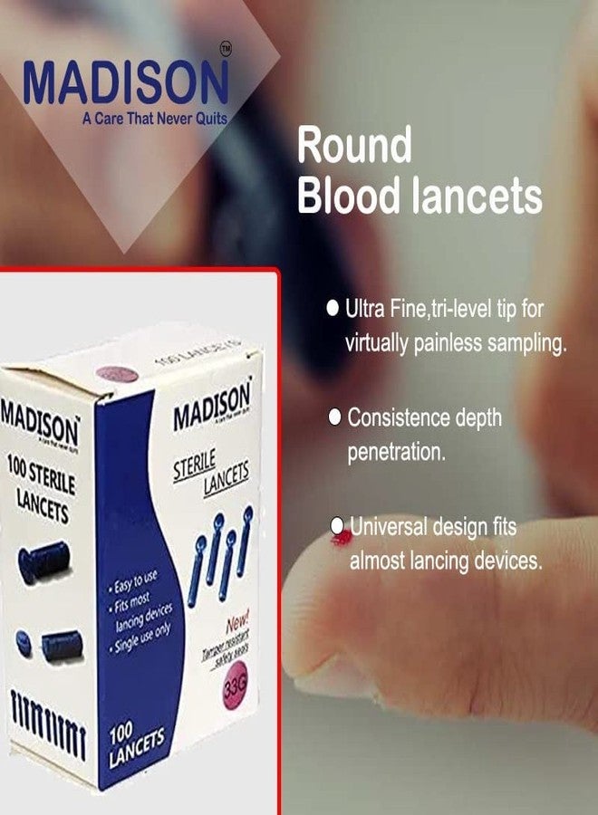 Madison Dr. Morepen Supported Glucometer Round Blood Lancet 300 Pcs Blue Colour - Image 4