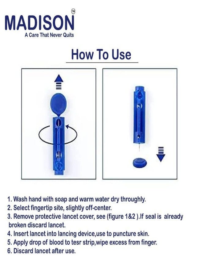 Madison Dr. Morepen Supported Glucometer Round Blood Lancet 300 Pcs Blue Colour - Image 3