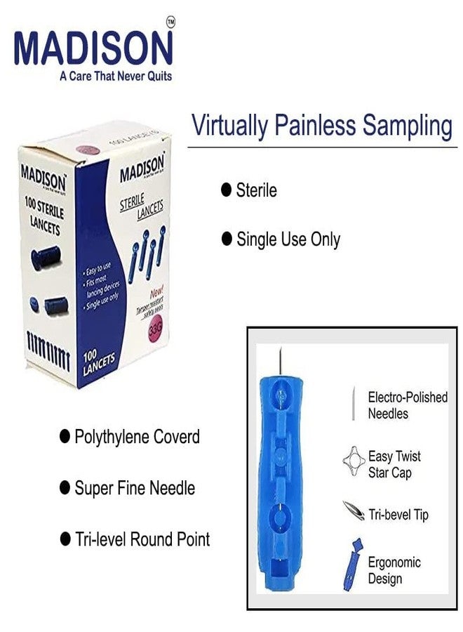 Madison Dr. Morepen Supported Glucometer Round Blood Lancet 300 Pcs Blue Colour - Image 5