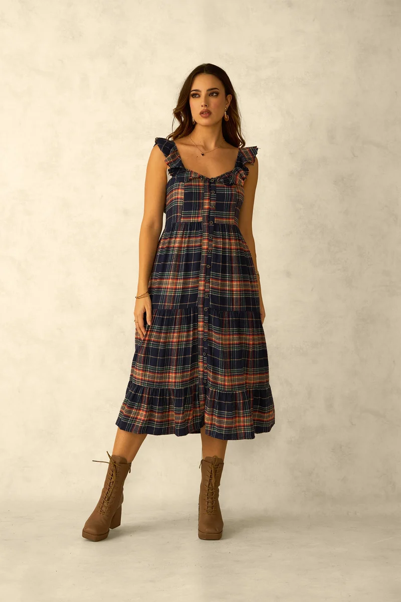 Virgio Viscose Multi Vacation Button Down Dresses for Women