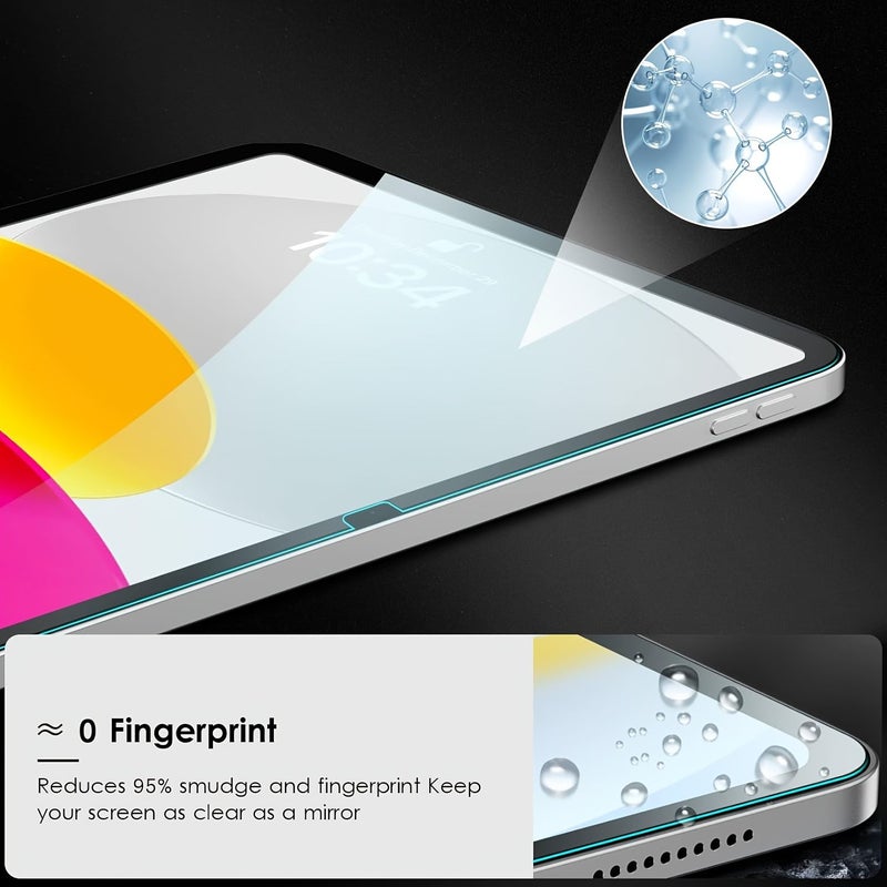 Tempered Glass Screen Protector Compatible With iPad 10th Generation 10.9 Inches Facial Recognition Apple Pencil Compatible Ultra Sensitive Protective Case Friendly 1 Pack - Image 5