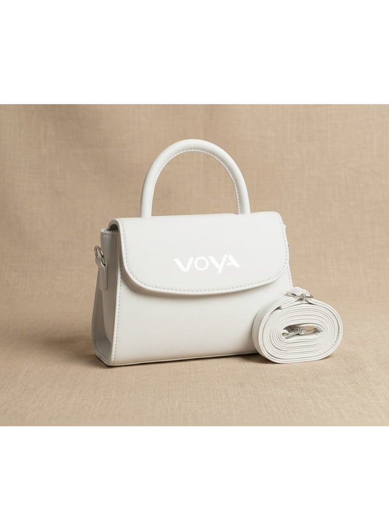 Voya Elegant Hand & Shoulder Bag - White - Image 2