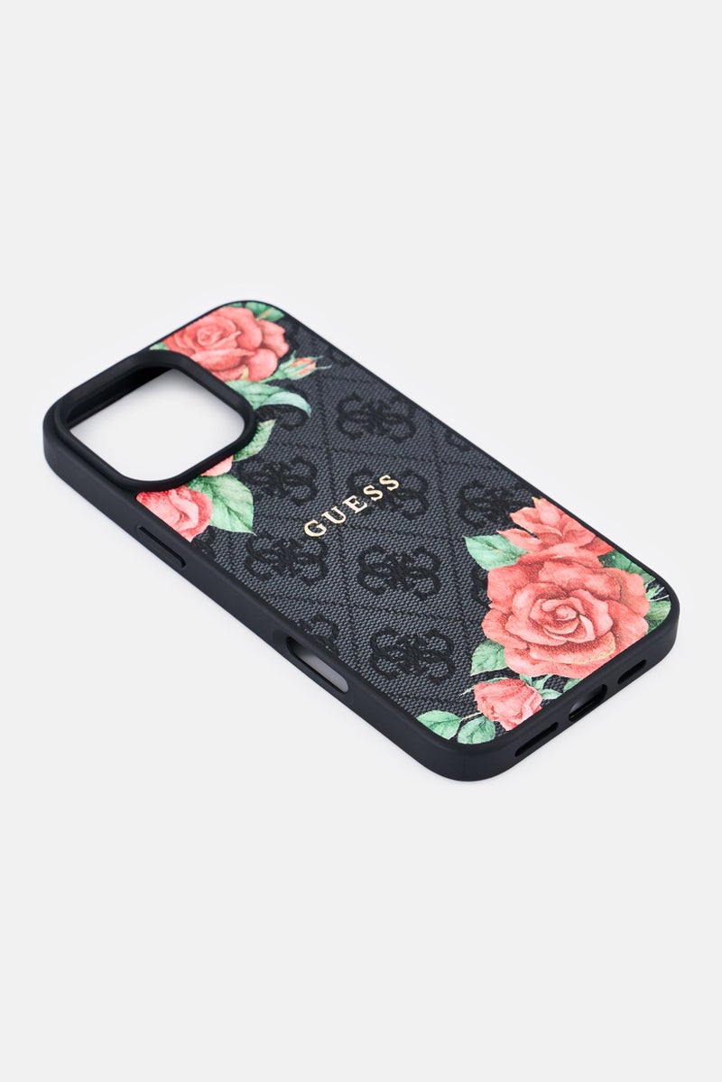 GUESS iPhone 16 Pro Max 4G Hard Case With Roses Metal Logo, Multicolor - Image 4