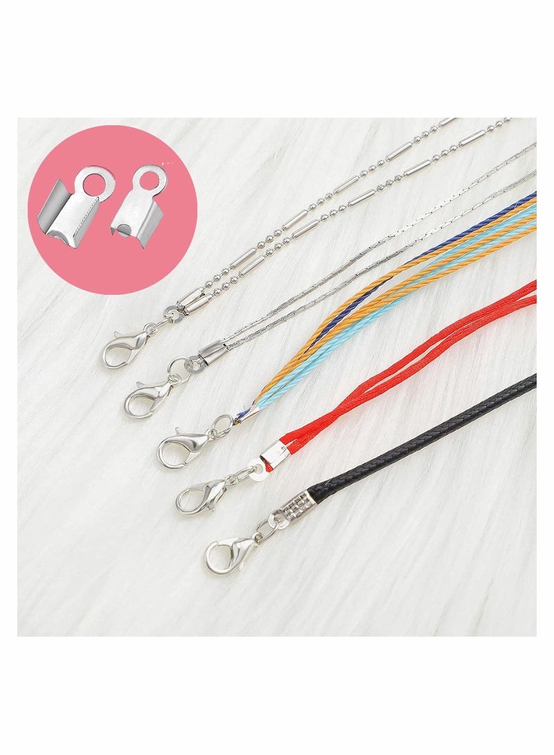 SYOSI Jewelry Making Kit Assorted 5 Colors 1000pcs Iron Fold Over Cord Ends Terminators Crimp End Tips for Leather 3mm DIY - Image 3